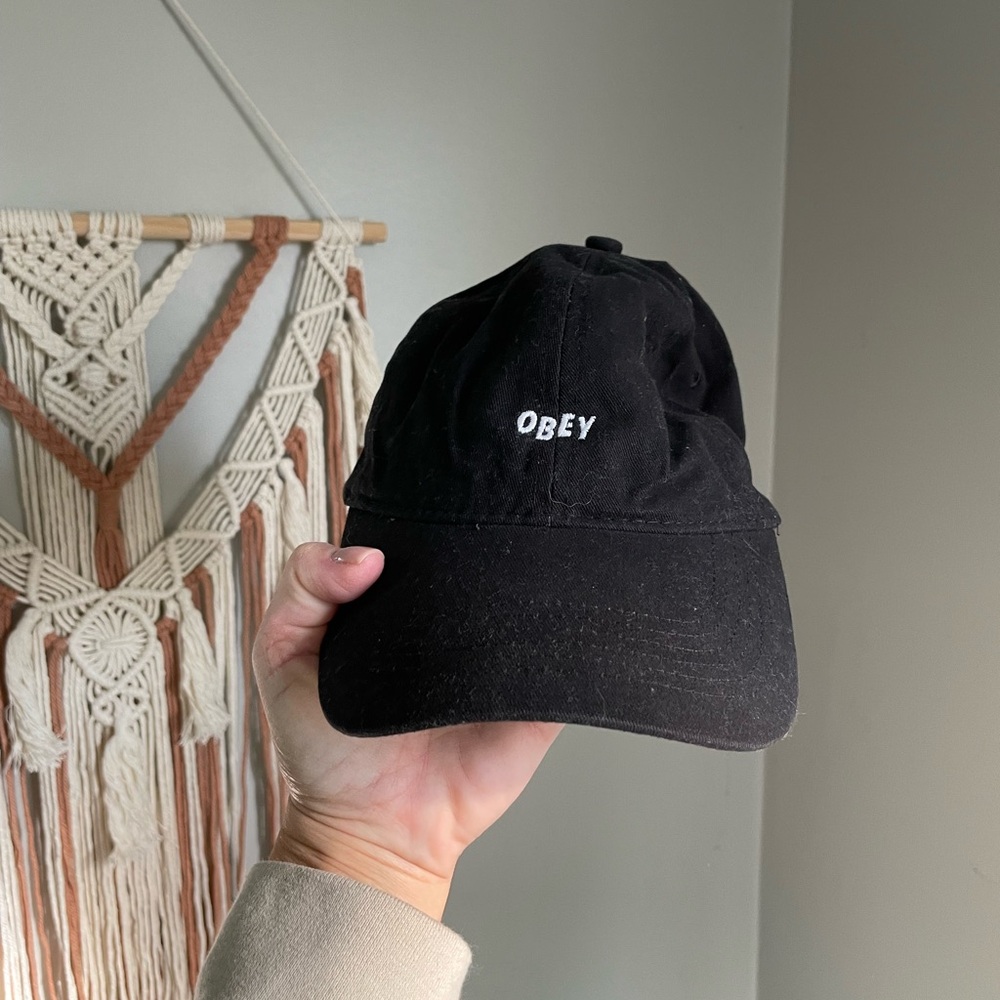 Obey Black Cotton Cap